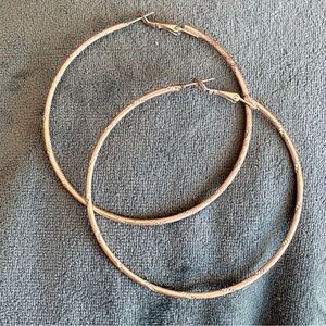 3 FOR $30: 3” Sparkling Silver Hoop Earrings